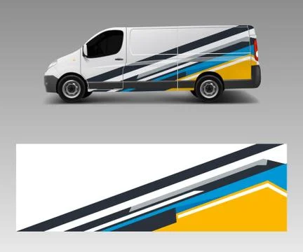 Modern simple design for van graphics vinyl wrap template vector Stock Illustration