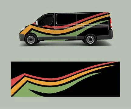 Modern simple design for van graphics vinyl wrap template vector Stock Illustration