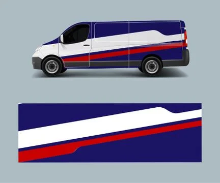 Modern simple design for van graphics vinyl wrap template vector Stock Illustration