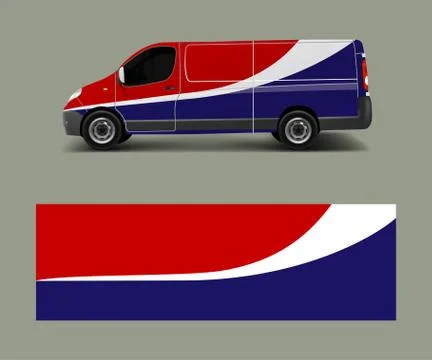 Modern simple design for van graphics vinyl wrap template vector Stock Illustration