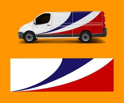 Modern simple design for van graphics vinyl wrap template vector Stock Illustration
