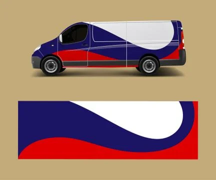 Modern simple design for van graphics vinyl wrap template vector Stock Illustration