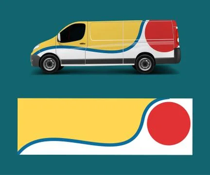 Modern simple design for van graphics vinyl wrap template vector Stock Illustration