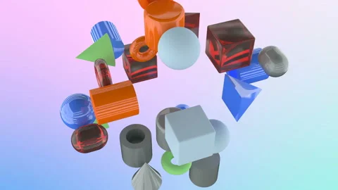 Modern simple geometric shapes Minimalistic cover footage 3d minimal motion Stock Footage 133250014