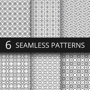 Modern simple geometric vector seamless patterns. Geometrical repeat fabric Stock Illustration