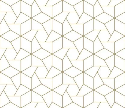 Modern simple geometric vector seamless pattern with gold line texture on white Illustrazione stock