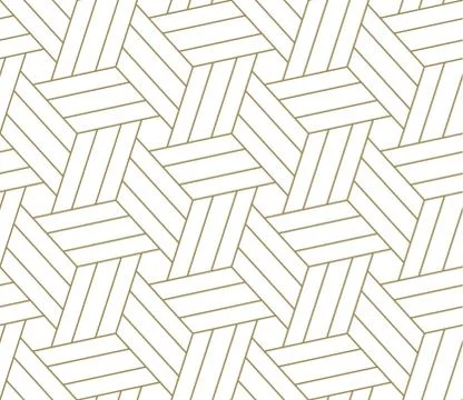 Modern simple geometric vector seamless pattern with gold line texture on white 스톡 일러스트