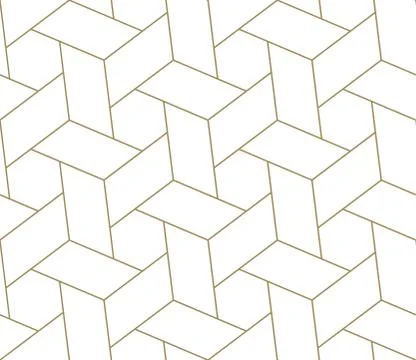 Modern simple geometric vector seamless pattern with gold line texture on white Illustrazione stock