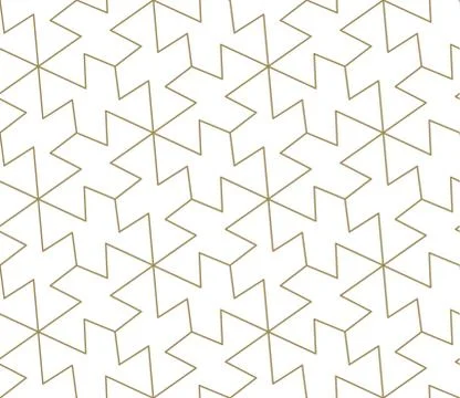Modern simple geometric vector seamless pattern with gold line texture on white Illustrazione stock