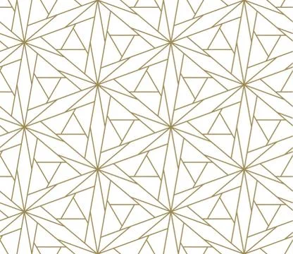 Modern simple geometric vector seamless pattern with gold line texture on white Illustrazione stock