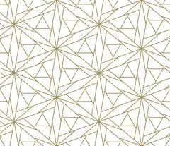 Modern Simple Geometric Vector Seamless Pattern with Gold Line