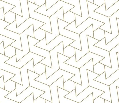 Modern simple geometric vector seamless pattern with gold line texture on white Illustrazione stock