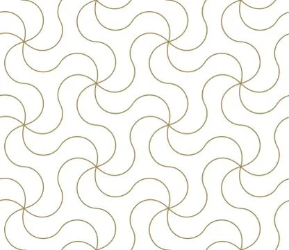 Modern simple geometric vector seamless pattern with gold line texture on white イラスト素材