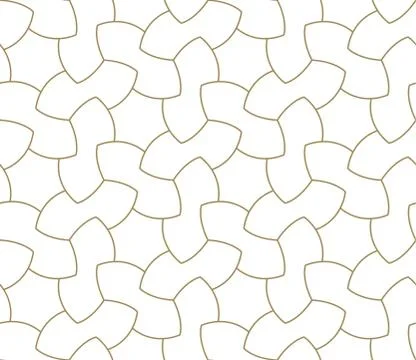 Modern simple geometric vector seamless pattern with gold line texture on white Stock Illustration