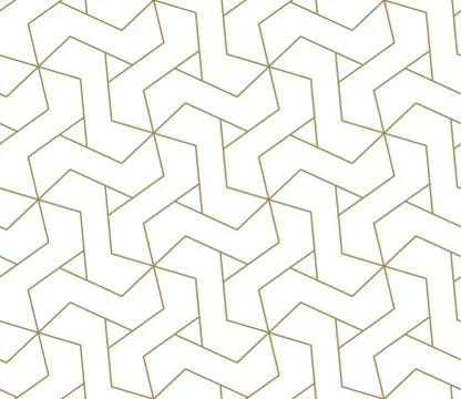 Modern simple geometric vector seamless pattern with gold line texture on white 스톡 일러스트
