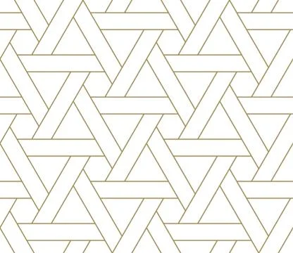 Modern simple geometric vector seamless pattern with gold line texture on white Illustrazione stock
