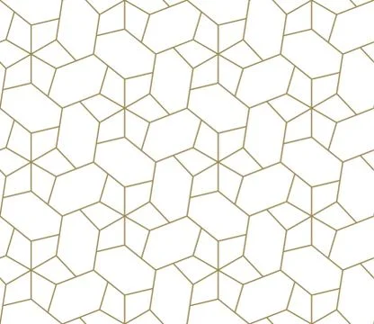 Modern simple geometric vector seamless pattern with gold line texture on white 스톡 일러스트