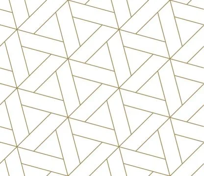 Modern simple geometric vector seamless pattern with gold line texture on white Illustrazione stock