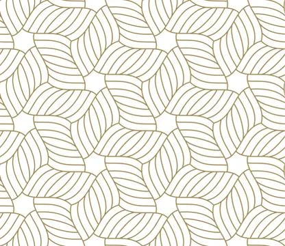 Modern simple geometric vector seamless pattern with gold line texture on white Illustrazione stock
