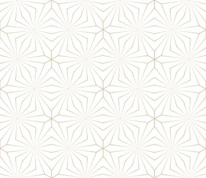 Modern simple geometric vector seamless pattern gold line texture on white Stock Illustration
