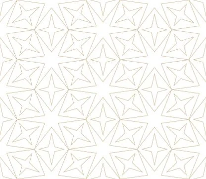Modern simple geometric vector seamless pattern with gold flowers, line texture 스톡 일러스트