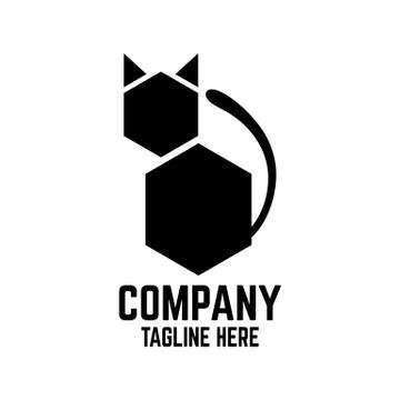 Modern is a simple logo of a black cat. Vector illustration. Illustrazione stock