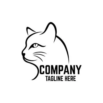 Modern is a simple logo of a black cat. Vector illustration. Illustrazione stock