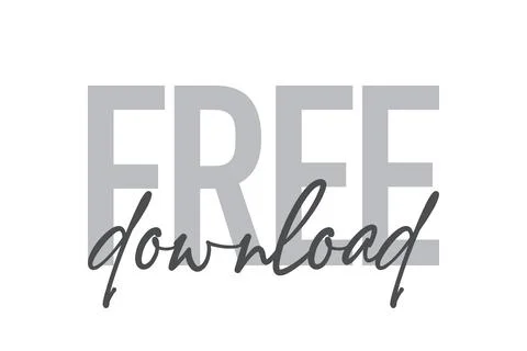 Modern, simple, minimal typographic design of a saying "Free Download" Stock Illustration