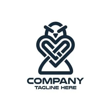 Modern simple owl from the line logo. Vector illustration. Stock Illustration