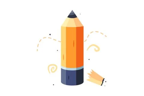 Modern simple pencil icon in flat style. Stock Illustration