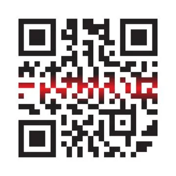 Modern Simple QR Code With Laser Light in Vector Illustration Isolated イラスト素材