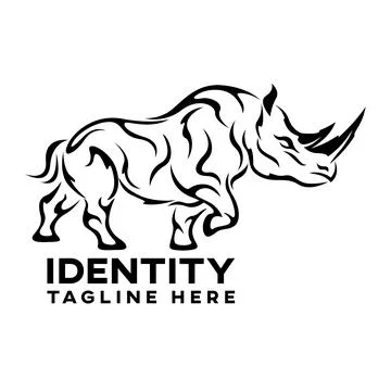 Modern simple stylized rhino logo Illustrazione stock