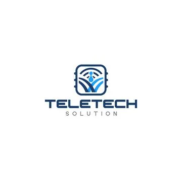 Modern simple TELETECH SOLUTION share logo design Stock Illustration