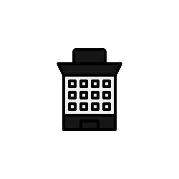 Modern simplistic building icon illustration representing urban architectur.. Ilustración de archivo