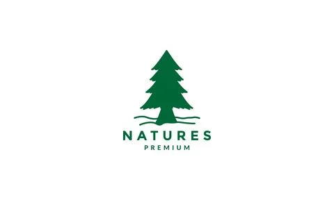 Modern single green pine tree logo symbol vector icon illustration graphic .. イラスト素材