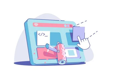 Modern site redesign Stock Illustration