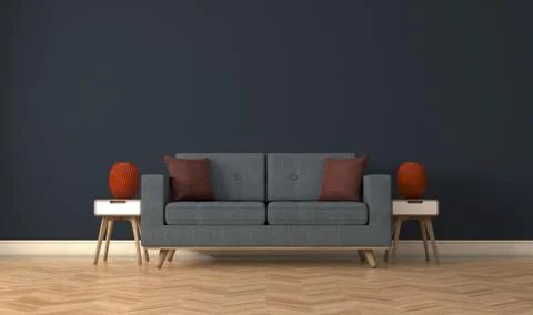 Modern Sitting Room Couch Interior Stock Illustration