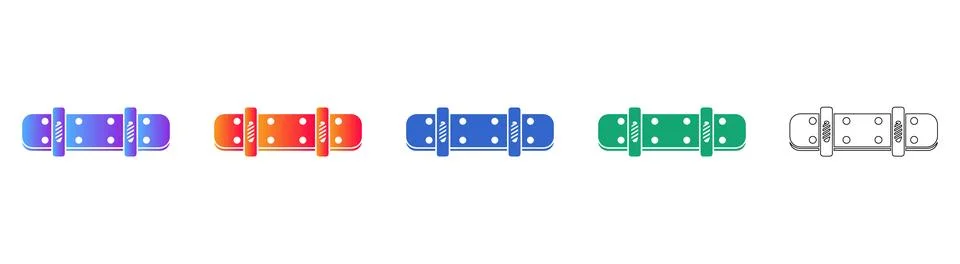 Modern Skateboard Component Vector Icon Set Ilustración de archivo
