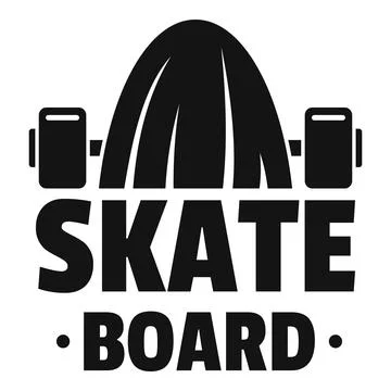 Modern skateboard logo, simple style Stock Illustration