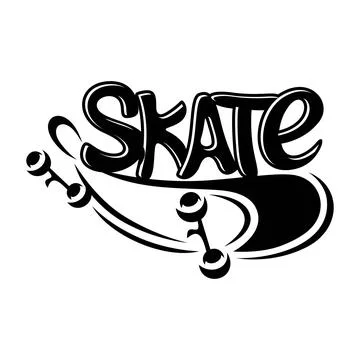 Modern skateboard logo. Vector illustration. Stock Illustration