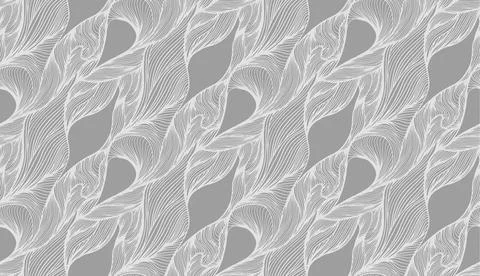 Modern sketch flow pattern. Abstract geometric decoration element. Seamless wavy Stock Illustration