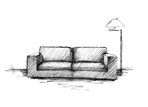 Modern sketch interior Stock Illustration