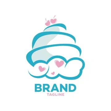 Modern sky cake logo Illustrazione stock