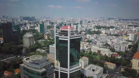 Modern skyscraper aerial view in ho chi minh city Stock Footage 329499588