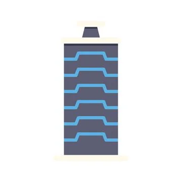 Modern skyscraper building architecture icon on white Ilustración de archivo