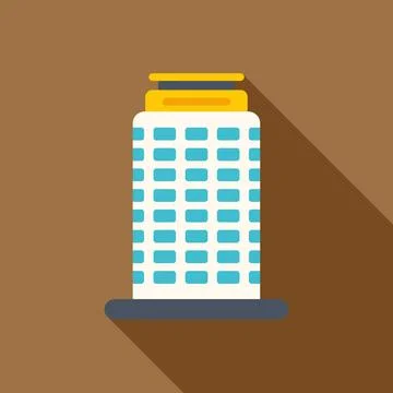 Modern skyscraper building flat design urban architecture concept Ilustración de archivo