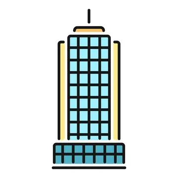 Modern skyscraper building icon representing city architecture Stock Illustration