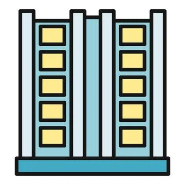 Modern skyscraper building icon representing urban architecture Иллюстрация