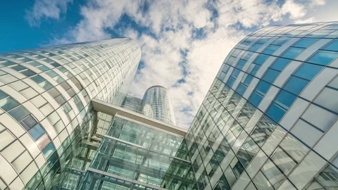 Modern skyscraper building in La Defense district in Paris Stock Footage 86890632