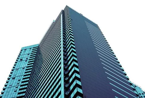 Modern skyscraper building reaching high into the sky Fotos Stock